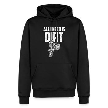 All I need is Dirt Motorcross - Männer Premium Bio Hoodie - Schwarz - Vorne - Nico (187cm)