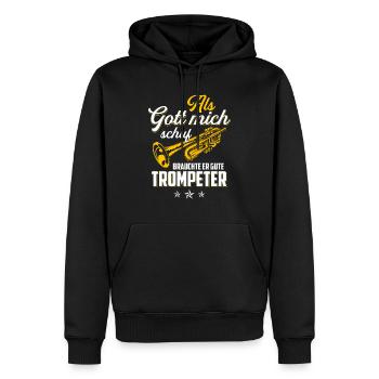 Als Gott mich schuf brauchte er gute Trompeter - Männer Premium Bio Hoodie - Schwarz - Vorne - Nico (187cm)