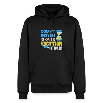 Countdown ist vorbei - Urlaubszeit Urlaub - Männer Premium Bio Hoodie - Schwarz - Vorne - Nico (187cm)