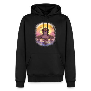 heureux citation cadeau idée blague anniversaire cadeau - Sweat à capuche Premium bio Homme - noir - Devant - Nico (187cm)