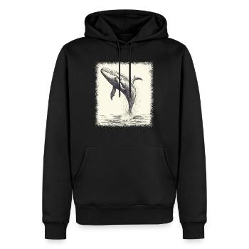drinking hawaiiantribal birthday whale shark - Männer Premium Bio Hoodie - Schwarz - Vorne - Nico (187cm)