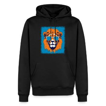 children lion head comic and sarcastic happy big - Männer Premium Bio Hoodie - Schwarz - Vorne - Nico (187cm)