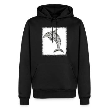 fish waves childrens day fisherman broward - Männer Premium Bio Hoodie - Schwarz - Vorne - Nico (187cm)