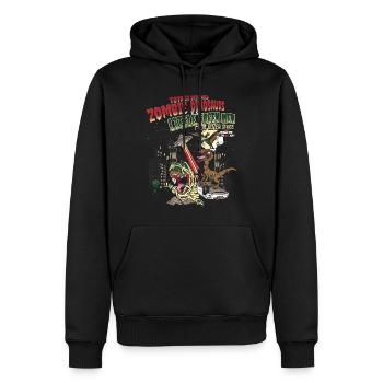 23F 0381 bk - Männer Premium Bio Hoodie - Schwarz - Vorne - Nico (187cm)