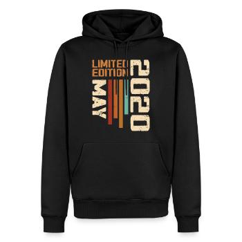 Mai 2020 Vintage Nées En Mai 2020 Anniversaire - Sweat à capuche Premium bio Homme - noir - Devant - Nico (187cm)