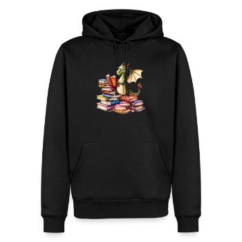 Dragon reads a book - Books - Men’s Premium Organic Hoodie - black - Front - Nico (187cm)