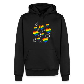 Gay Pride Christopher Street Day CSD Rainbow - Men’s Premium Organic Hoodie - black - Front - Nico (187cm)
