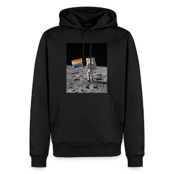 Astronaut Pride Regenbogen Flagge - Männer Premium Bio Hoodie - Schwarz - Vorne - Nico (187cm)