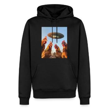 Poulets Selfie OVNI - Sweat à capuche Premium bio Homme - noir - Devant - Nico (187cm)