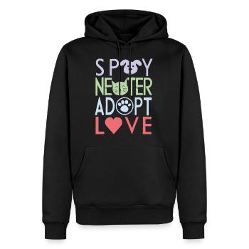 Spay, neuter, adopt, love - Männer Premium Bio Hoodie - Schwarz - Vorne - Nico (187cm)
