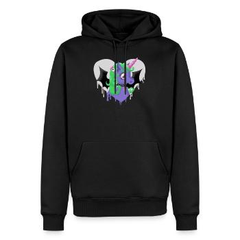 Creepy Cute Unicorn 2 - Sweat à capuche Premium bio Homme - noir - Devant - Nico (187cm)