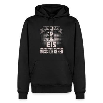 Hockey sur glace - appelez i - Sweat à capuche Premium bio Homme - noir - Devant - Nico (187cm)