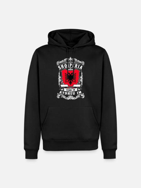 shqiperia - Albania - Albanien - Mannen Premium Bio hoodie - zwart
