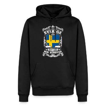 Sverige - Sweden - Schweden - Sweat à capuche Premium bio Homme - noir - Devant - Nico (187cm)