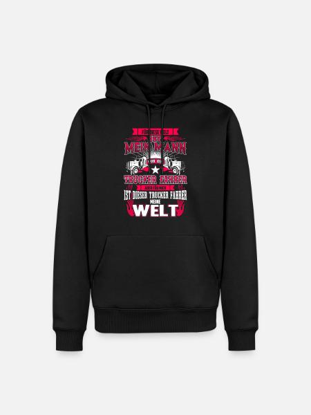 Truckerfahrer - Mein Mann - Meine Welt - Männer Premium Bio Hoodie - Schwarz