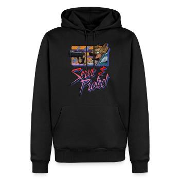 Gun Dog - Servir et protéger - l'inscription - Sweat à capuche Premium bio Homme - noir - Devant - Nico (187cm)