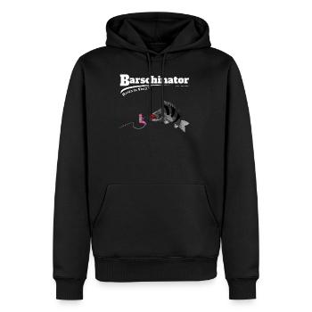 Barschinator - Perch Fishing - Fishyworm - Men’s Premium Organic Hoodie - black - Front - Nico (187cm)