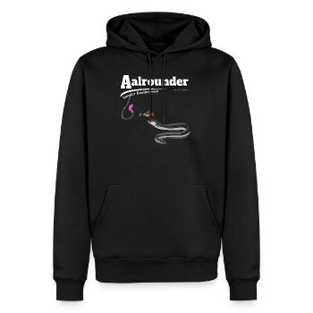 Aalrounder - Aal flexibel Angeln - Fishy Worm - Männer Premium Bio Hoodie - Schwarz - Vorne - Nico (187cm)