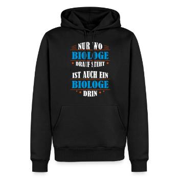 cadeau d'occupation Biologiste - Sweat à capuche Premium bio Homme - noir - Devant - Nico (187cm)