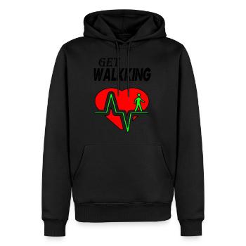 gehen gehen - Männer Premium Bio Hoodie - Schwarz - Vorne - Nico (187cm)