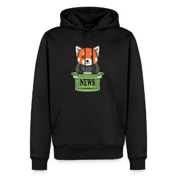 Red Panda News Présentateur - Sweat à capuche Premium bio Homme - noir - Devant - Nico (187cm)