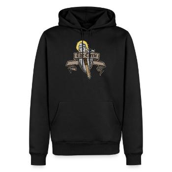 The Cleric - Männer Premium Bio Hoodie - Schwarz - Vorne - Nico (187cm)
