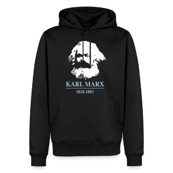 Karl Marx - Sweat à capuche Premium bio Homme - noir - Devant - Nico (187cm)