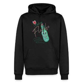 Flasche - Männer Premium Bio Hoodie - Schwarz - Vorne - Nico (187cm)