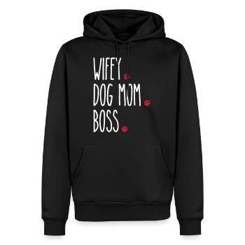 Wifey Chien Maman Boss - Sweat à capuche Premium bio Homme - noir - Devant - Nico (187cm)