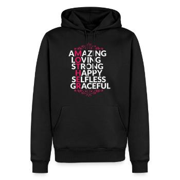 Maman Stupéfiant Stark Bonne fête des mères - Sweat à capuche Premium bio Homme - noir - Devant - Nico (187cm)