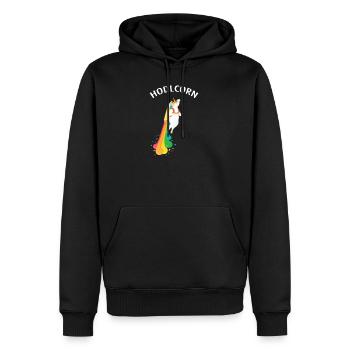 Hodlcorn - Cryptocurrency Unicorn Bitcoin - Men’s Premium Organic Hoodie - black - Front - Nico (187cm)