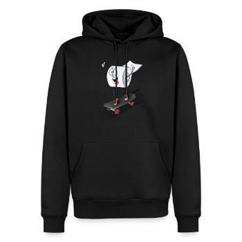 Verrückte Klorolle beim Skaten - Männer Premium Bio Hoodie - Schwarz - Vorne - Nico (187cm)