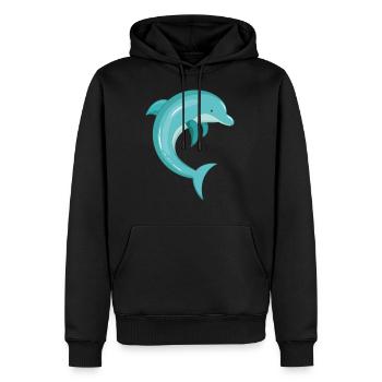 Delfin - Sweat à capuche Premium bio Homme - noir - Devant - Nico (187cm)