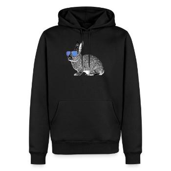 Hase - Männer Premium Bio Hoodie - Schwarz - Vorne - Nico (187cm)