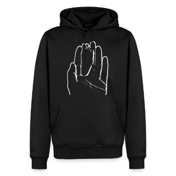 baby hand et pied - Sweat à capuche Premium bio Homme - noir - Devant - Nico (187cm)
