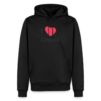 I Love Creuse - Sweat à capuche Premium bio Homme - noir - Devant - Nico (187cm)