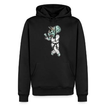 Triceratops Taekwondo Dinosaurier Karate Geschenk - Männer Premium Bio Hoodie - Schwarz - Vorne - Nico (187cm)