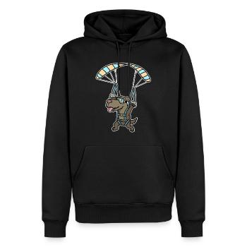 Gleitschirmfliegen Hund - Männer Premium Bio Hoodie - Schwarz - Vorne - Nico (187cm)