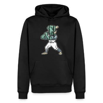 Triceratops Baseball Dinosaurier Sport Geschenk - Männer Premium Bio Hoodie - Schwarz - Vorne - Nico (187cm)