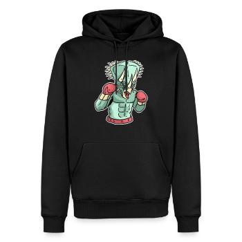 Triceratops Boxer Dinosaurier Boxen Sport Geschenk - Männer Premium Bio Hoodie - Schwarz - Vorne - Nico (187cm)