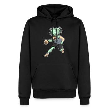 Cadeau de sport de dinosaure de basket-ball de Triceratops - Sweat à capuche Premium bio Homme - noir - Devant - Nico (187cm)