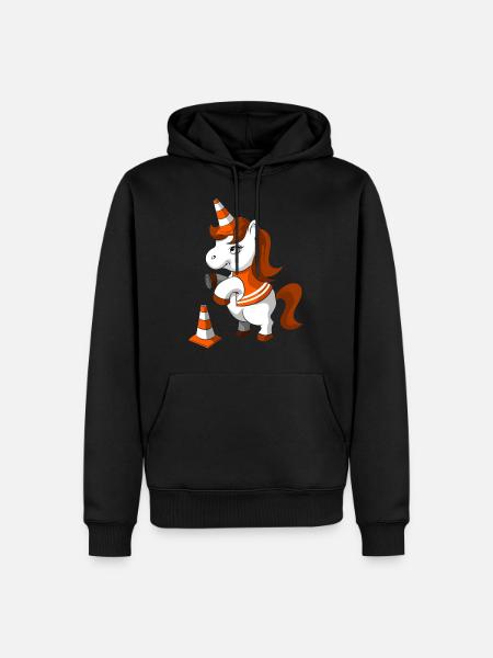 Einhorn Arbeit - Männer Premium Bio Hoodie - Schwarz