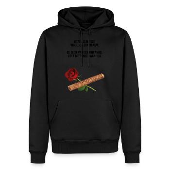 L’odeur d’un frikandel me rappelle de vous - Sweat à capuche Premium bio Homme - noir - Devant - Nico (187cm)