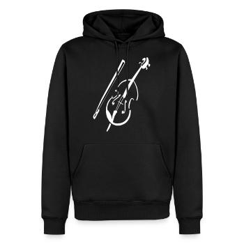 Violon / violon - Sweat à capuche Premium bio Homme - noir - Devant - Nico (187cm)