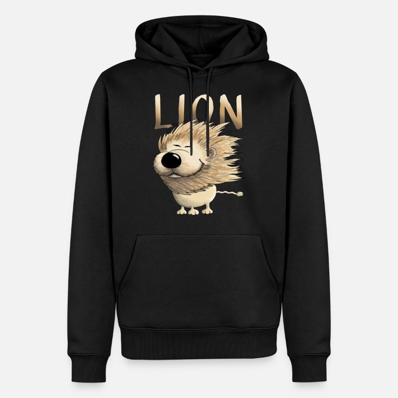 Zodiac Leo dessin animé - Sweat à capuche Premium bio Homme - noir