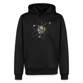 Elementarwürfel - Männer Premium Bio Hoodie - Schwarz - Vorne - Nico (187cm)