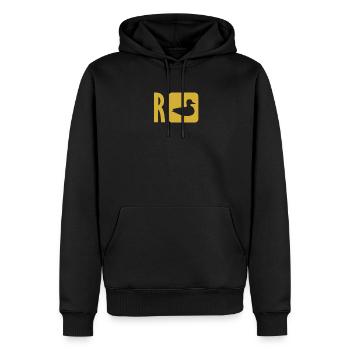 Sarkasmus Wortspiel Rente Geschenk R+Ente Pension - Männer Premium Bio Hoodie - Schwarz - Vorne - Nico (187cm)