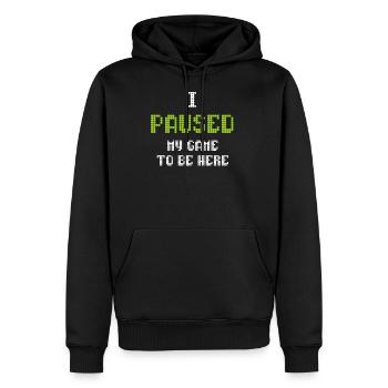 Game Gaming Konsole i paused my game to be here - Men’s Premium Organic Hoodie - black - Front - Nico (187cm)