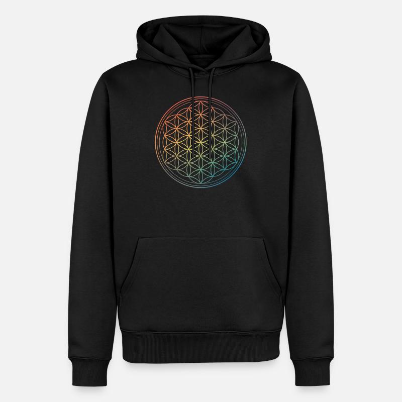 Lebensblume - Männer Premium Bio Hoodie - Schwarz