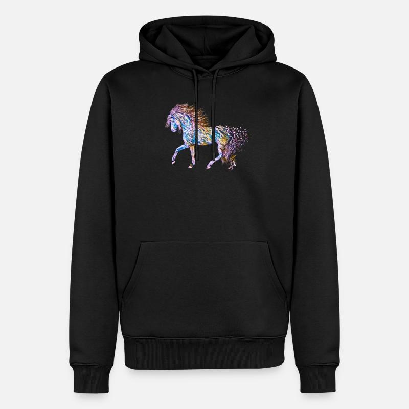 Cheval - Sweat à capuche Premium bio Homme - noir